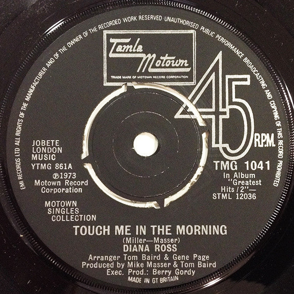 Diana Ross : I'm Still Waiting / Touch Me In The Morning (7", Single)