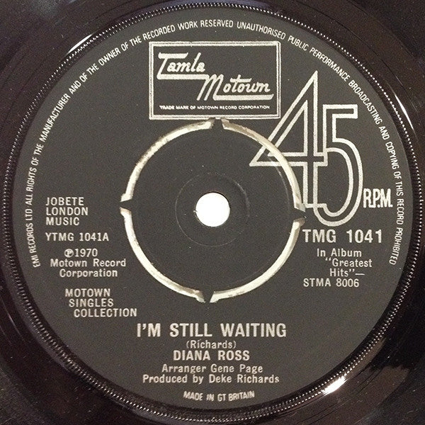 Diana Ross : I'm Still Waiting / Touch Me In The Morning (7", Single)