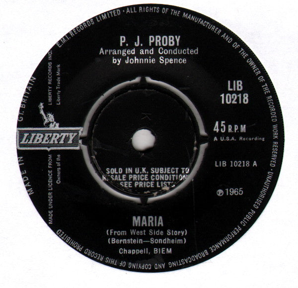 P.J. Proby : Maria (7", Single)