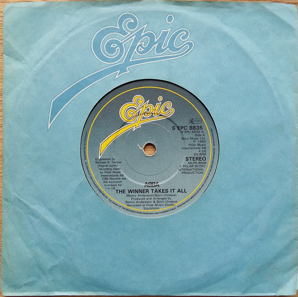 ABBA : The Winner Takes It All (7", Single, Sol)