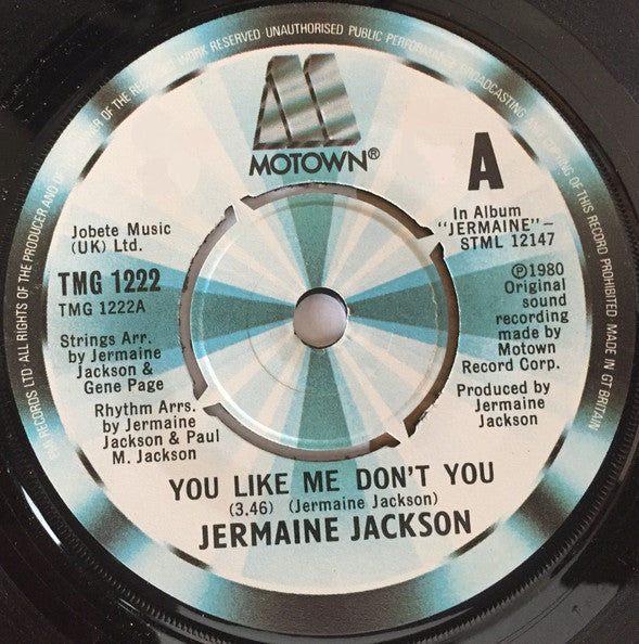 Jermaine Jackson : You Like Me Don't You (7")