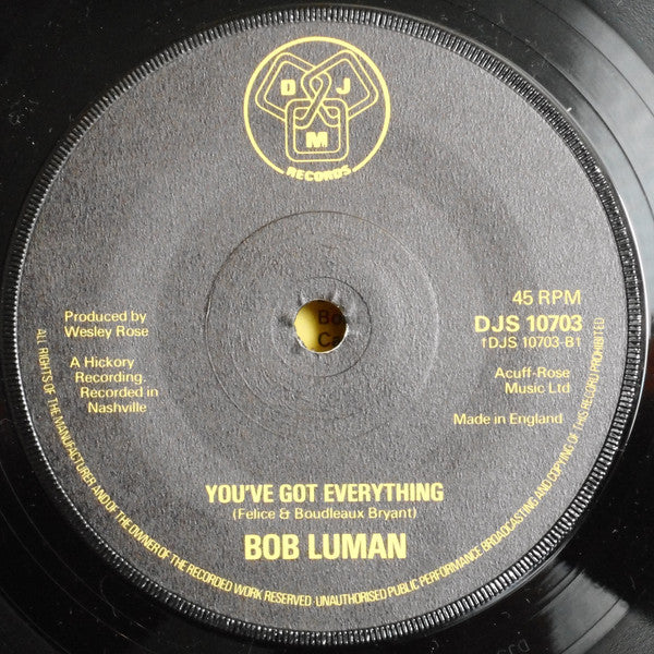 Bob Luman : Let's Think About Living / You've Got Everything (7", Single)