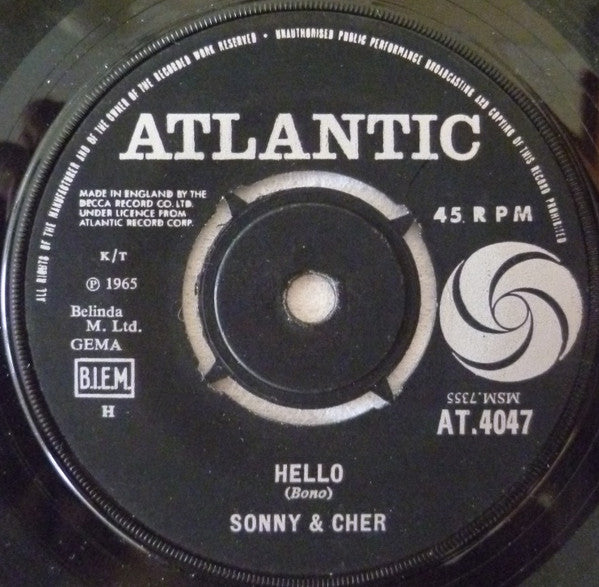 Sonny & Cher : But You're Mine (7", Single)