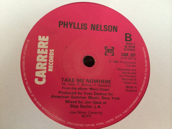 Phyllis Nelson : Move Closer (New Mix Edit) (7", Single, Sol)