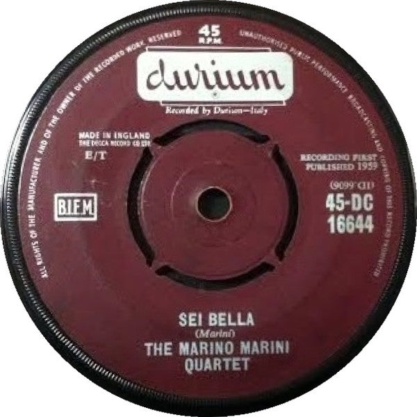 Marino Marini Ed Il Suo Quartetto : Sei Bella (7", Single)