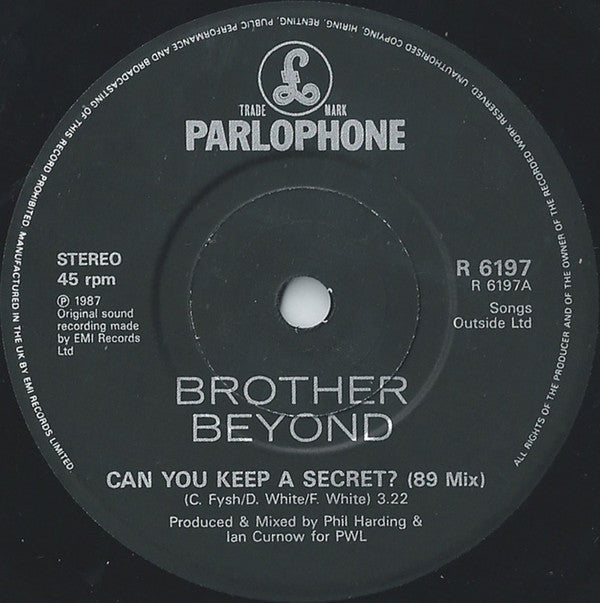 Brother Beyond : Can You Keep A Secret? (7", Single, Bla)