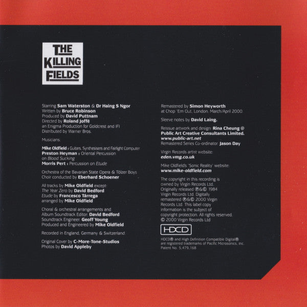 Mike Oldfield : The Killing Fields Original Film Soundtrack (HDCD, Album, RE, RM)