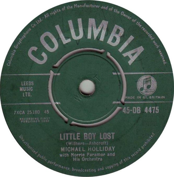 Michael Holliday : The One-Finger Symphony / Little Boy Lost (7")