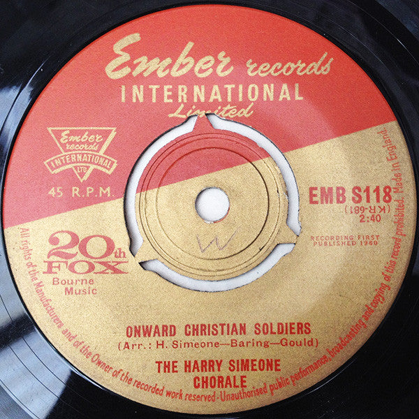 The Harry Simeone Chorale : Onward Christian Soldiers (7", Single, 3-P)