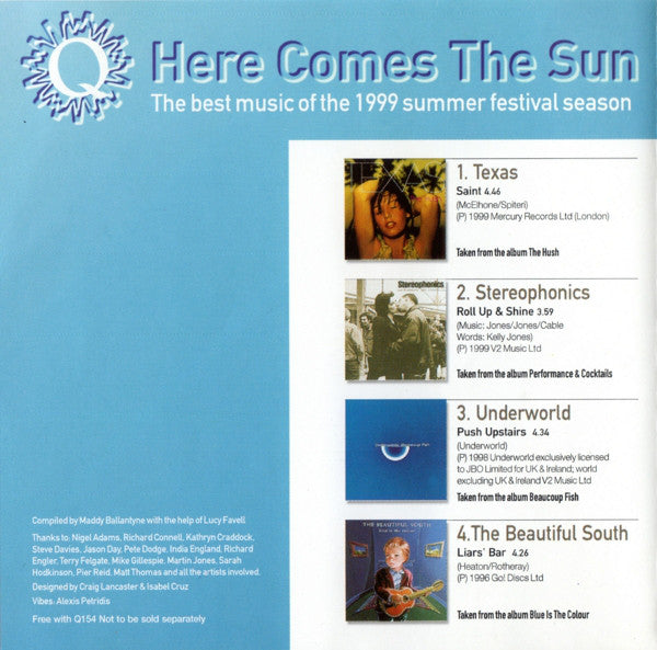 Various : Here Comes The Sun (The Best Music Of The 1999 Summer Festival Season) (CD, Comp, Promo)