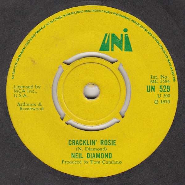 Neil Diamond : Cracklin' Rosie (7", Single)