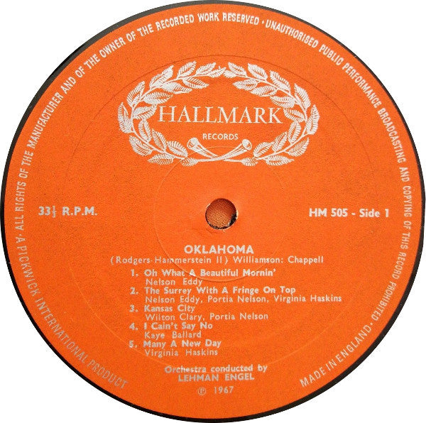 Nelson Eddy, Rodgers & Hammerstein : Oklahoma (LP, Album, Mono)