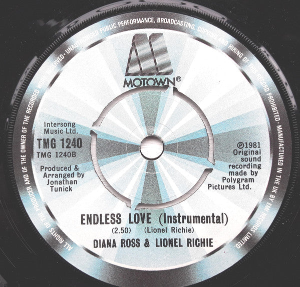 Diana Ross And Lionel Richie : Endless Love (7", Single, Pus)