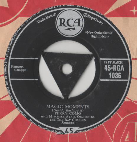 Perry Como The Mitchell Ayres Orchestra* And The Ray Charles Singers : Magic Moments / Catch A Falling Star (7", Single, Tri)