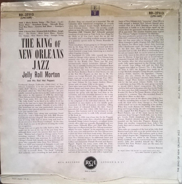 Jelly Roll Morton : The King Of New Orleans Jazz (LP, Comp, Mono)