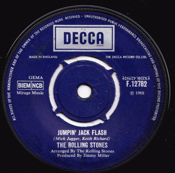 The Rolling Stones : Jumpin' Jack Flash  (7", Single)
