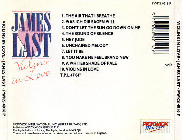 James Last : Violins In Love (CD, Album)