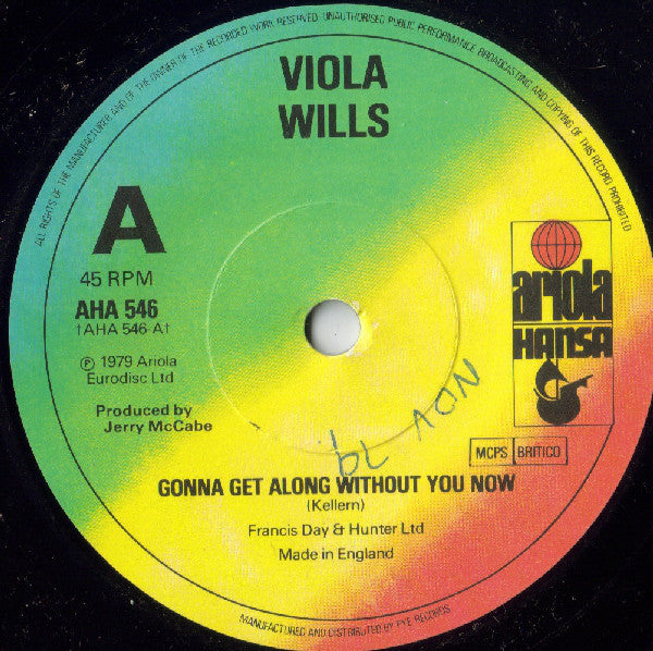 Viola Wills : Gonna Get Along Without You Now (7", Single, Sol)