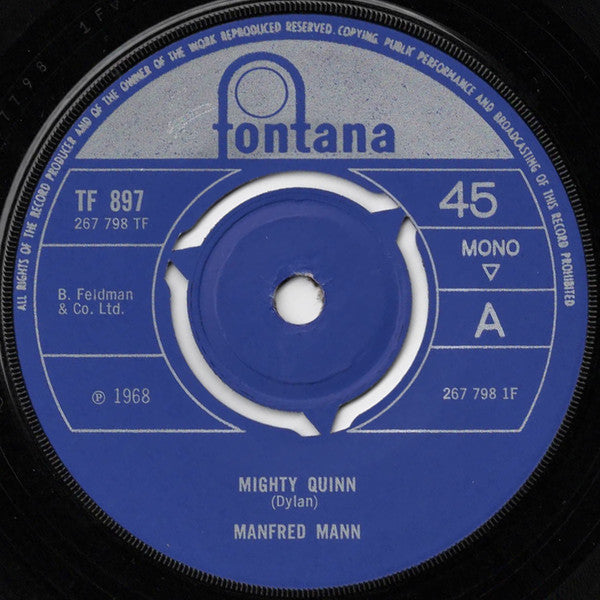 Manfred Mann : Mighty Quinn (7", Mono, 3 p)