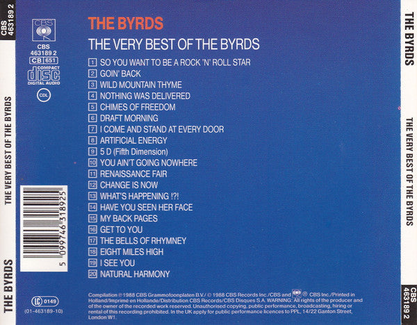 The Byrds : The Very Best Of The Byrds (CD, Comp)