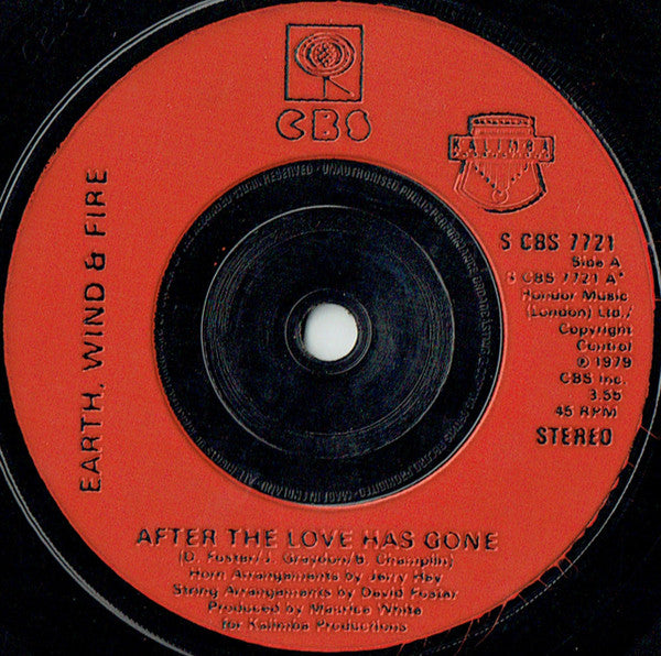 Earth, Wind & Fire : After The Love Has Gone (7", Ora)