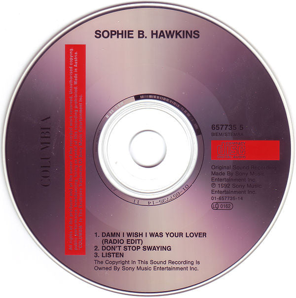 Sophie B. Hawkins : Damn I Wish I Was Your Lover (CD, Maxi)
