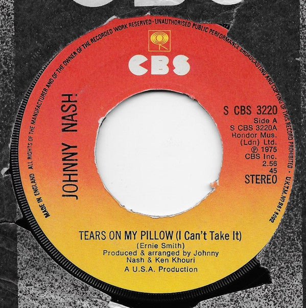 Johnny Nash : Tears On My Pillow (I Can't Take It) (7", Single, Pus)