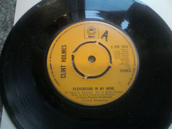 Clint Holmes : Playground In My Mind (7", Single, 4 P)