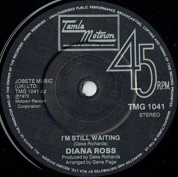 Diana Ross : I'm Still Waiting / Touch Me In The Morning (7", Single, RE)