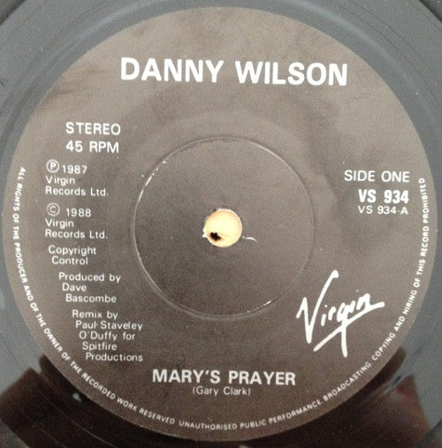 Danny Wilson (2) : Mary's Prayer (Paul Staveley O'Duffy Remix) / Monkey's Shiny Day (Original Demo Version) (7", Single, Bla)