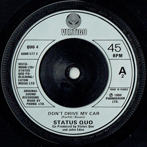Status Quo : Lies / Don't Drive My Car (7", Single, Fre)