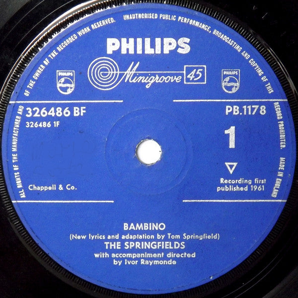 The Springfields : Bambino (7", Single, Mono, Sol)