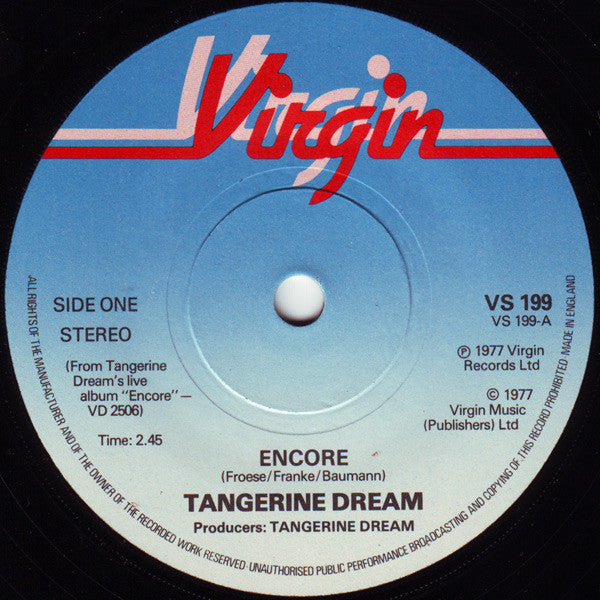 Tangerine Dream : Encore (7", Single)