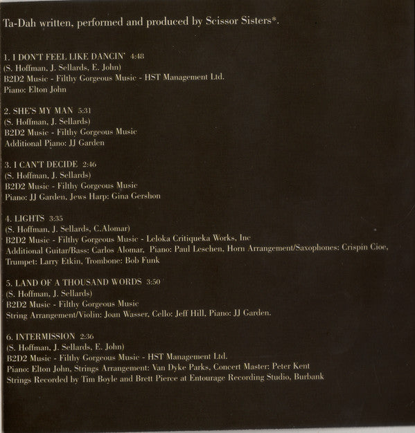 Scissor Sisters : Ta-Dah (CD, Album, S/Edition, Sup)