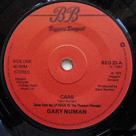 Gary Numan : Cars (7", Single, Pap)