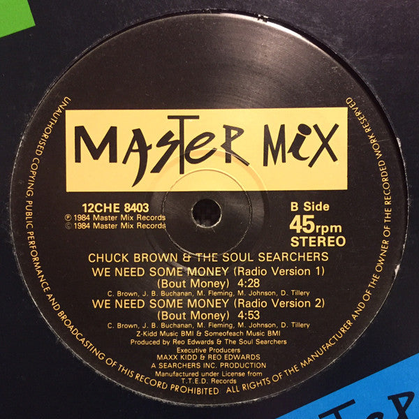 Chuck Brown & The Soul Searchers : We Need Some Money (12")