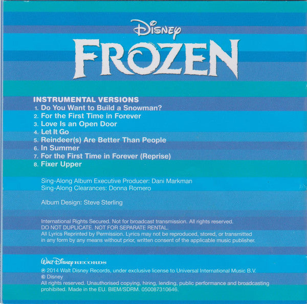 Unknown Artist : Disney Sing~Along: Frozen (CD)