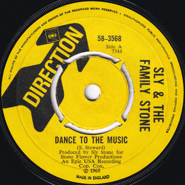 Sly & The Family Stone : Dance To The Music (7", Single, 4-P)