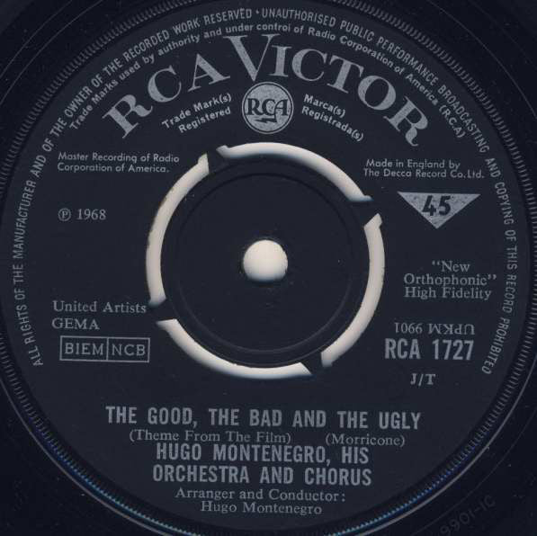 Hugo Montenegro, His Orchestra And Chorus : The Good, The Bad And The Ugly (7", Single)