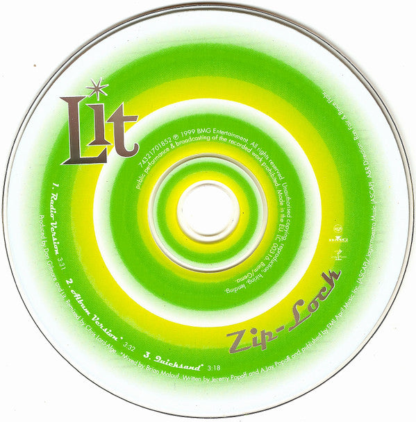 Lit : Zip-Lock (CD, Single, J-c)