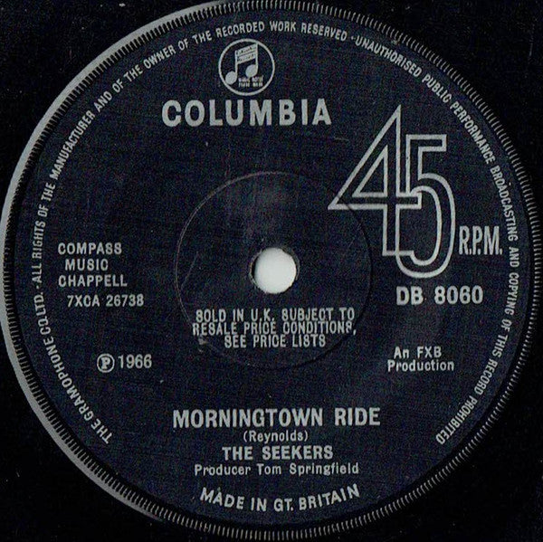 The Seekers : Morningtown Ride (7", Single, Sol)