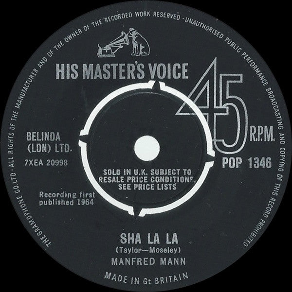 Manfred Mann : Sha La La (7", Single, 4-P)