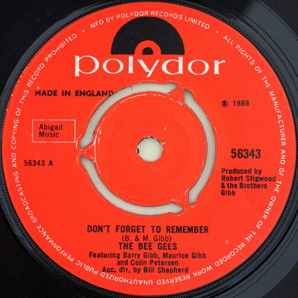 Bee Gees : Don't Forget To Remember (7", Single, 3 P)