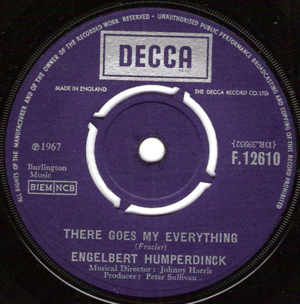 Engelbert Humperdinck : There Goes My Everything  (7", Single)