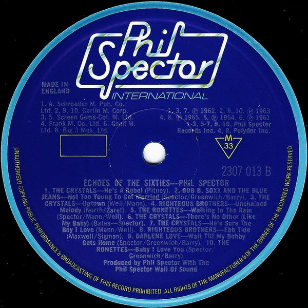 Phil Spector : Echoes Of The 60's (LP, Album, Comp, Mono)