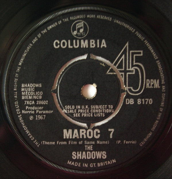 The Shadows : Maroc 7 / Bombay Duck (7", Single, 4-P)