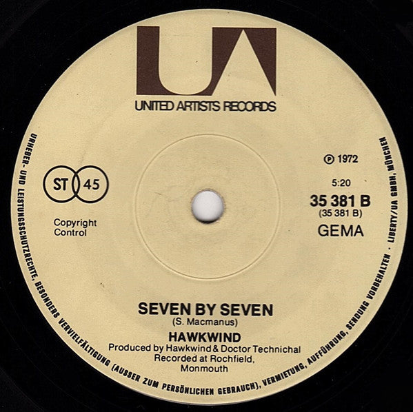 Hawkwind : Silver Machine / Seven By Seven (7", Single, Sol)