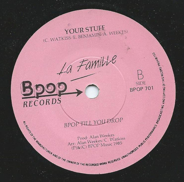 La Famille : Lost In Paradise (Romantic Mix) / Your Stuff (7")
