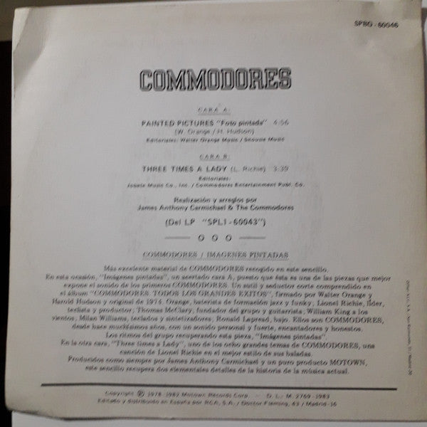 Commodores : Painted Picture  (7", Single, Promo)