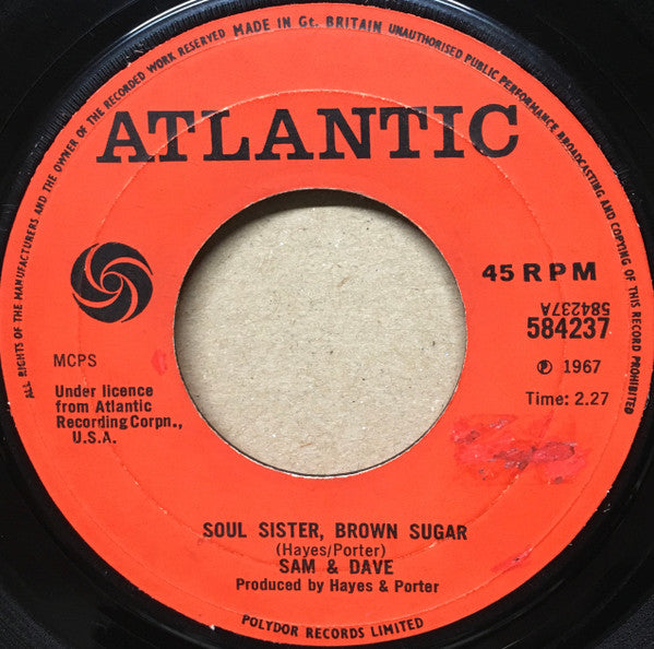 Sam & Dave : Soul Sister, Brown Sugar (7", Single, Lar)